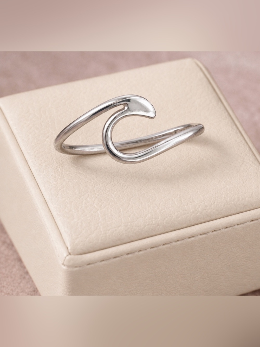 Handmade Silver Wave Open Ring - Women Jewelry